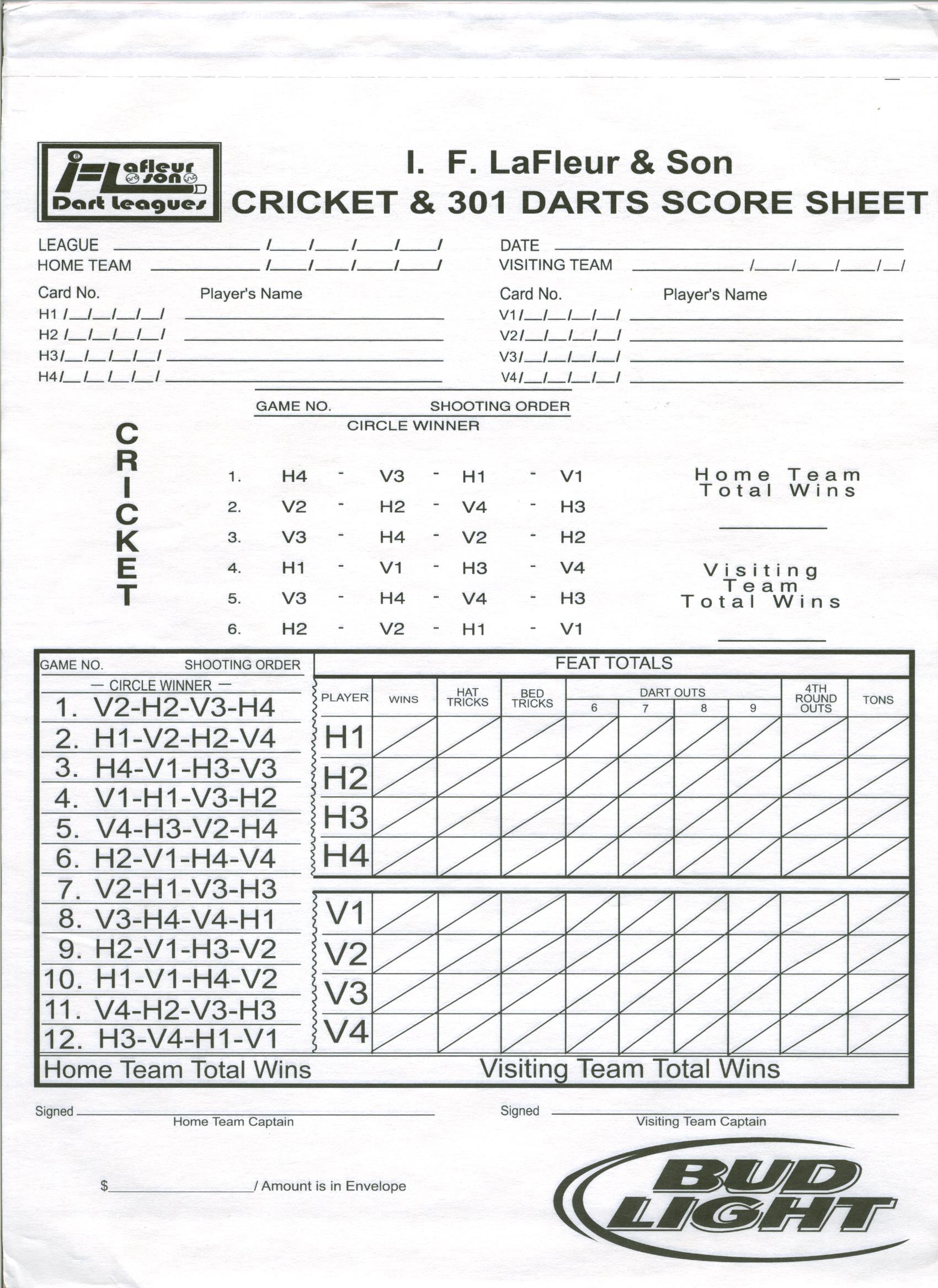cricket darts score sheet pdf